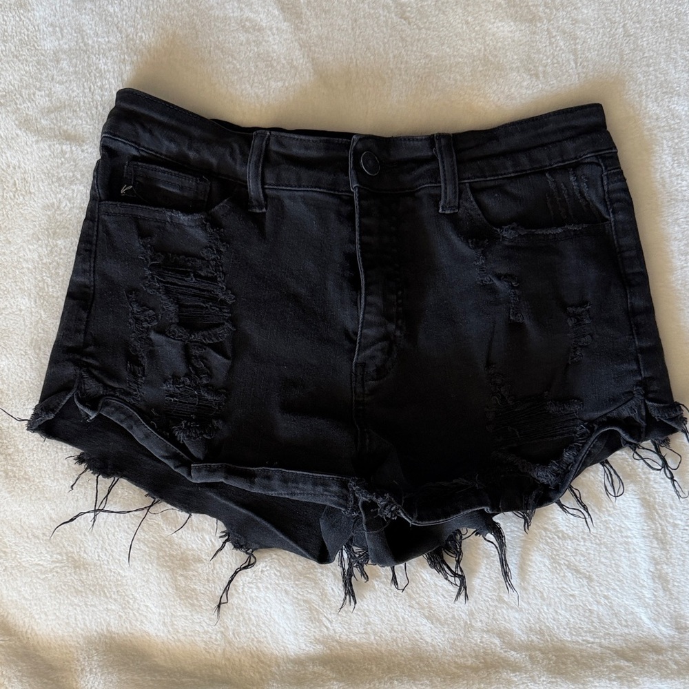 KanCan Black Distressed Jean Shorts